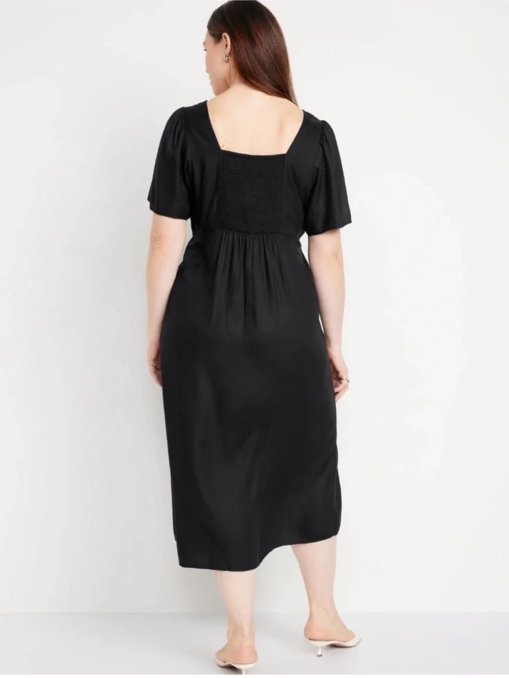NWT Old Navy Black Jack Button-Down Crepe Midi Dress Size 2X - Picture 4 of 11